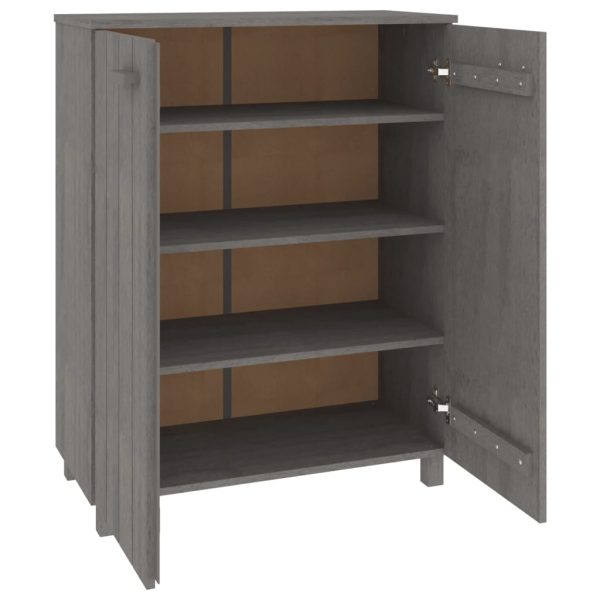 Sapateira HAMAR 85x40x108 cm pinho maciço cinza-claro - Image 4
