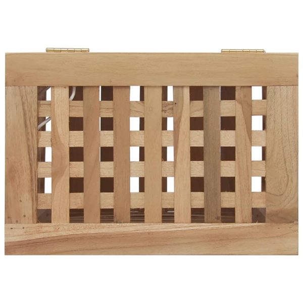 Cesto de roupa 35x25x60 cm madeira de teca maciça - Image 5