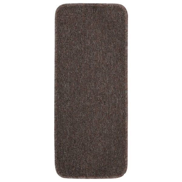 Tapetes antiderrapantes retang. escadas 15pcs 60x25 cm castanho - Image 2