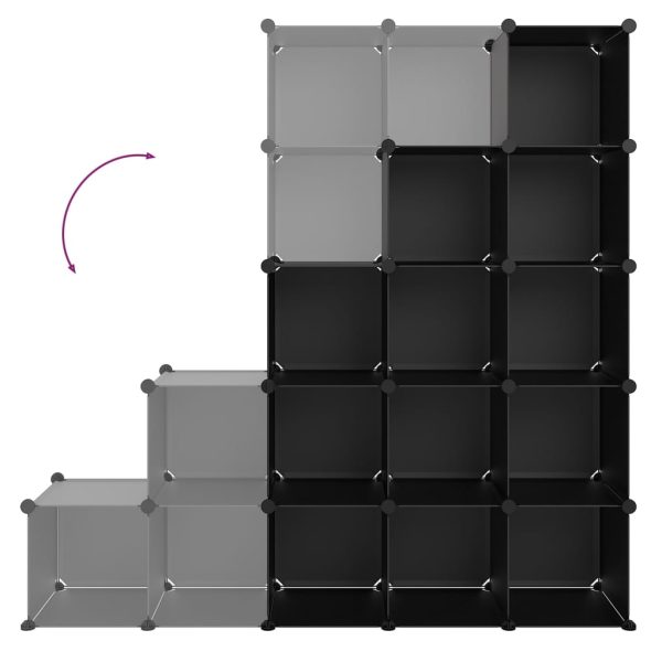 Organizador de arrumação com 15 cubos PP preto - Image 5