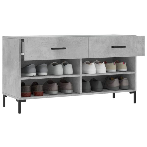 Banco sapateira 102x35x55 cm derivados madeira cinzento cimento - Image 3