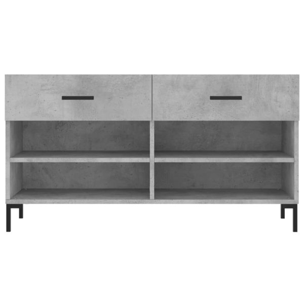 Banco sapateira 102x35x55 cm derivados madeira cinzento cimento - Image 5