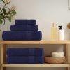 12pcs Conjunto toalha 360 gsm 100% algodão azul-marinho - Image 3