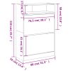 Sapateira c/ 2 gavetas articuladas 80x34x116 cm branco - Image 9