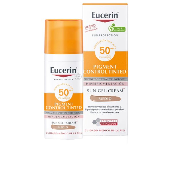 PROTEÇÃO SOLAR gel-creme controle de pigmento cor SPF50+ #médio 50 ml