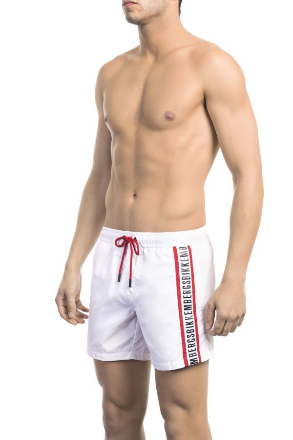 Bikkembergs Beachwear Roupa de banho BKK1MBS01_WHITE&RED