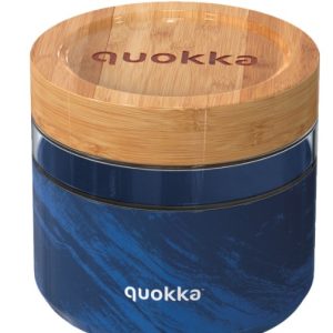 RECIPIENTE DE COMIDA QUOKKA CRISTAL 820ML CON FUNDA DELI WOOD GRAIN