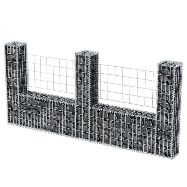 Cesto gabião em forma de U aço galvanizado 240x20x100 cm - Image 2