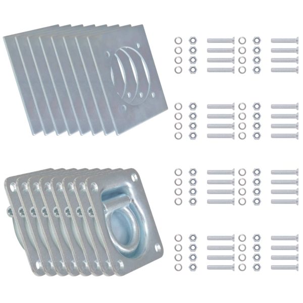 Anéis de fixação para atrelados 8 pcs aço galvanizado 2000 kg - Image 2