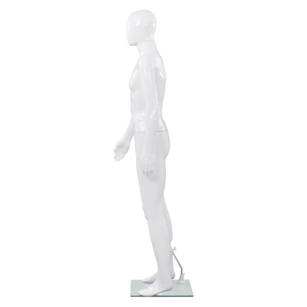 Manequim masculino completo base vidro 185 cm branco brilhante - Image 3