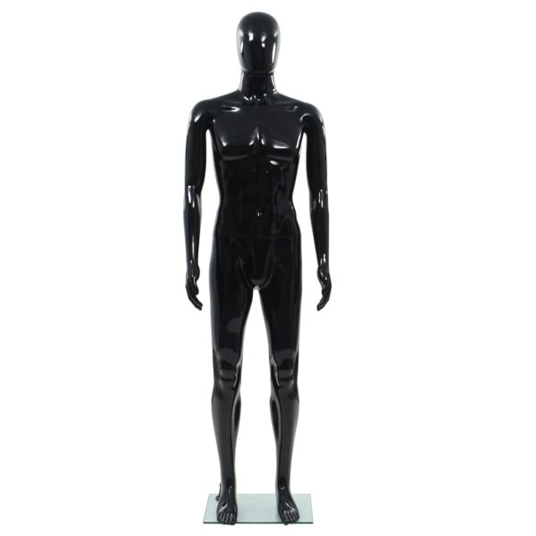 Manequim masculino completo base vidro 185 cm preto brilhante - Image 2