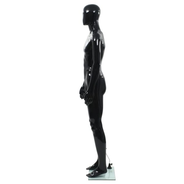 Manequim masculino completo base vidro 185 cm preto brilhante - Image 3