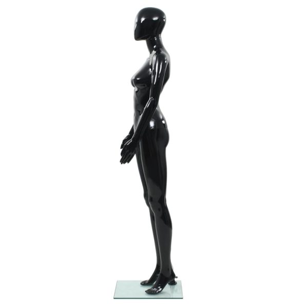 Manequim feminino completo base em vidro 175 cm preto brilhante - Image 3