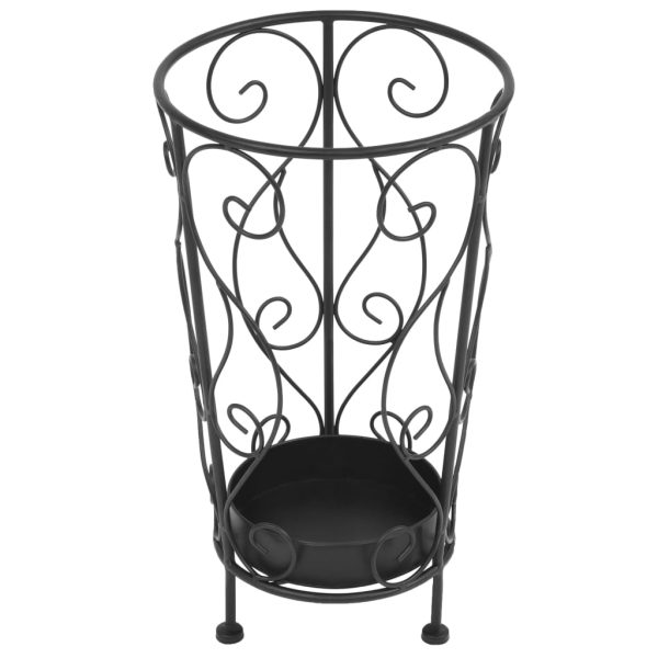 Suporte para guarda-chuvas estilo vintage metal 26x46 cm preto - Image 2