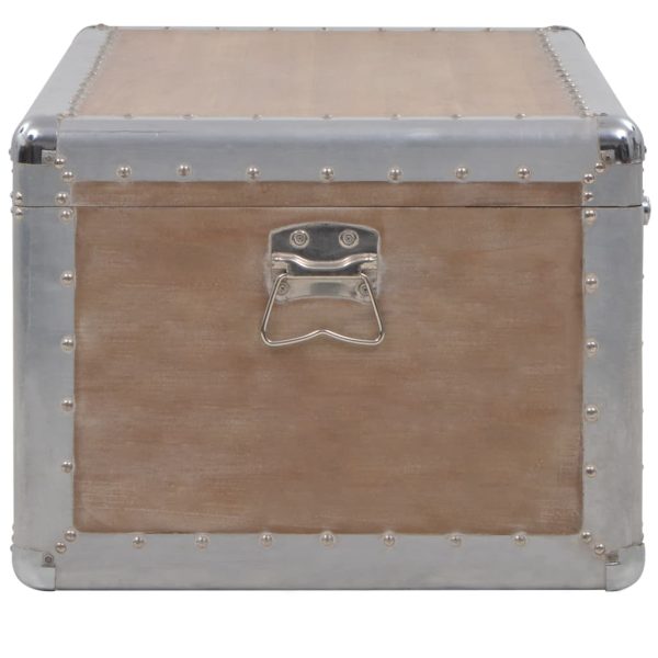 Caixa de arrumação madeira de abeto maciça 91x52x40 cm castanho - Image 3