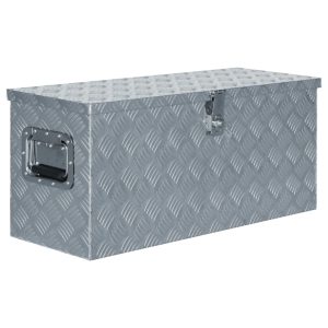 Caixa de alumínio 80x30x35 cm prateado