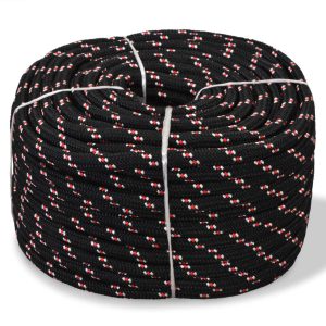 Corda náutica em polipropileno 16 mm 50 m preto