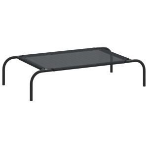 Cama para cães elevada preto S textilene