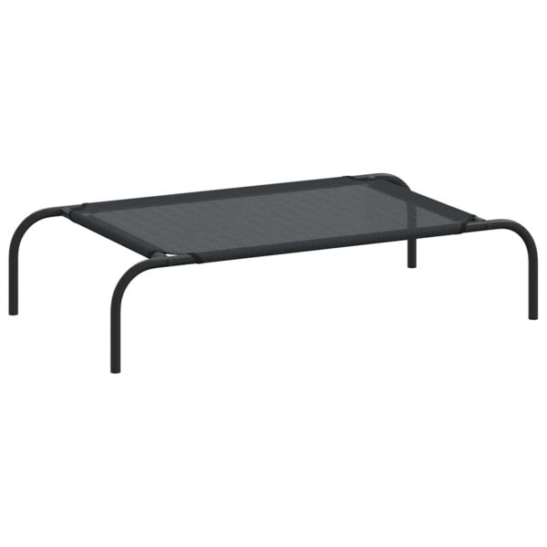 Cama para cães elevada preto S textilene