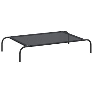 Cama para cães elevada preto L textilene