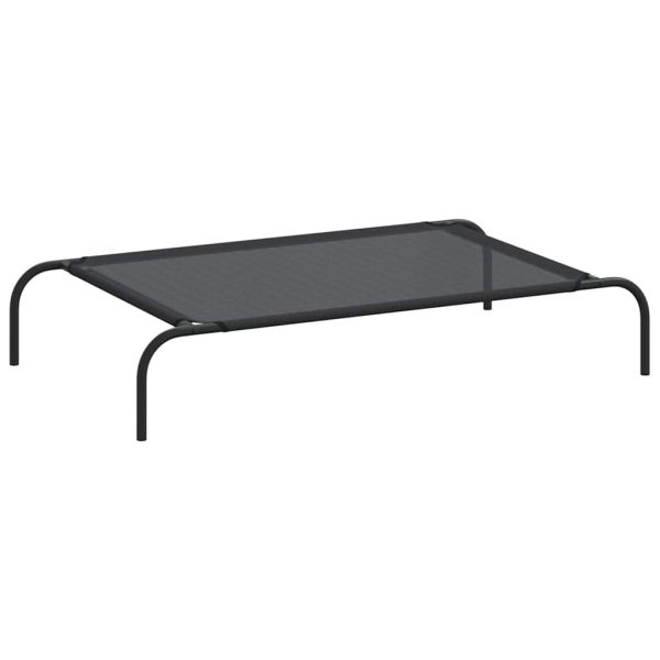 Cama para cães elevada preto L textilene