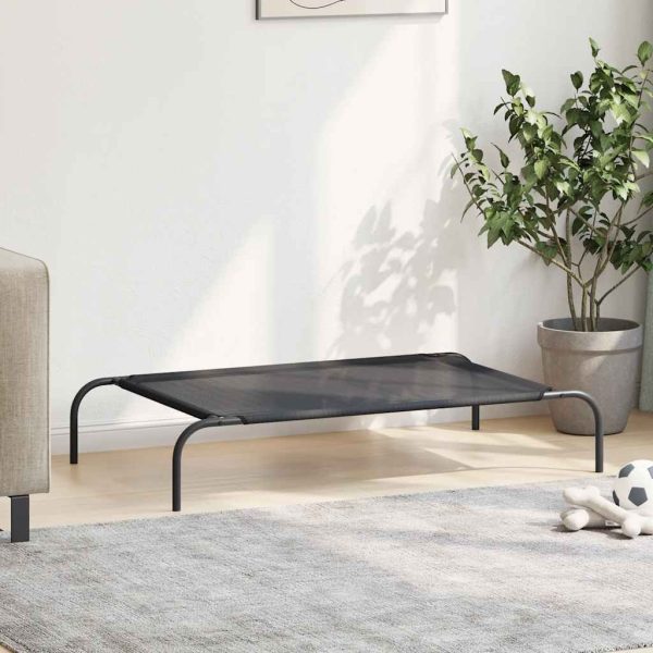Cama para cães elevada preto L textilene - Image 2