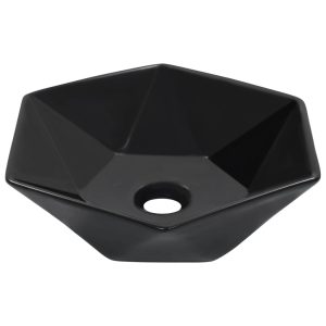 Lavatório 41x36,5x12 cm cerâmica preto