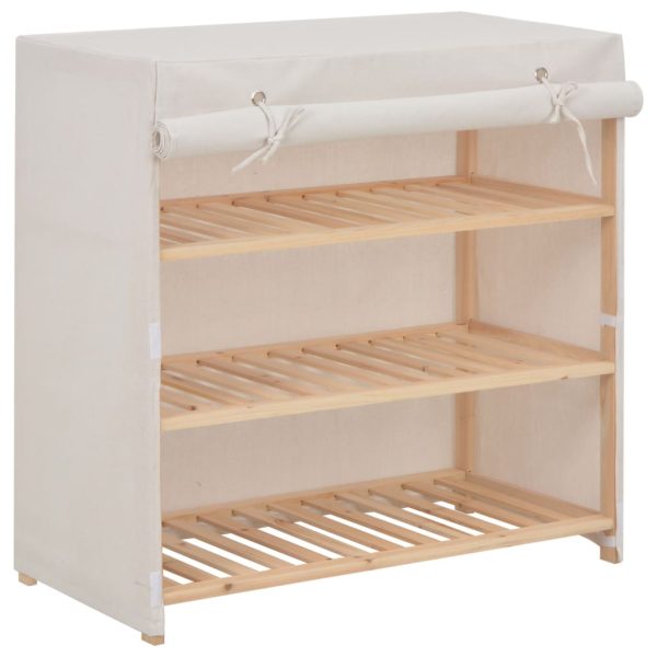 Sapateira com cobertura 79x40x80 cm tecido branco
