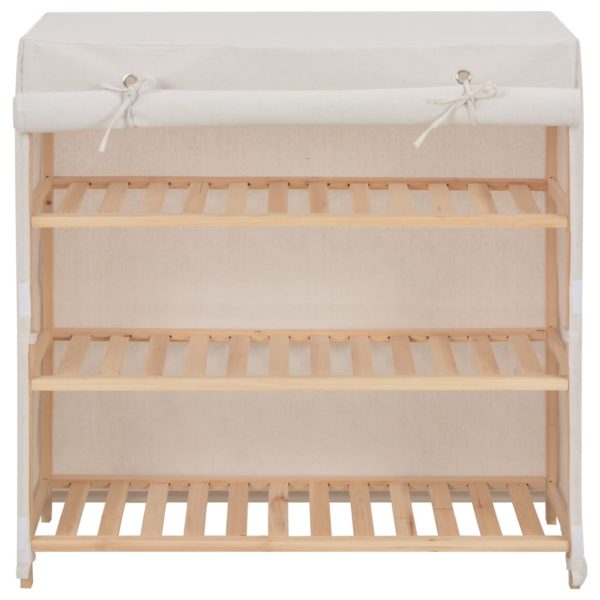 Sapateira com cobertura 79x40x80 cm tecido branco - Image 2