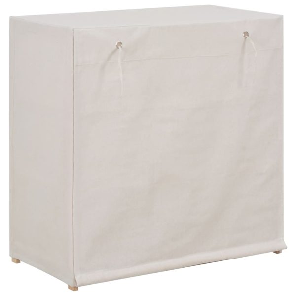 Sapateira com cobertura 79x40x80 cm tecido branco - Image 3