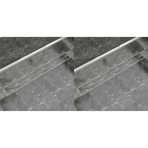 VidaXL Dreno de chuveiro linear 2 pcs 1030x140 mm aço inoxidável