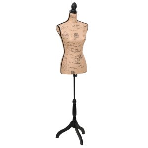 Busto manequim de senhora juta castanho e preto