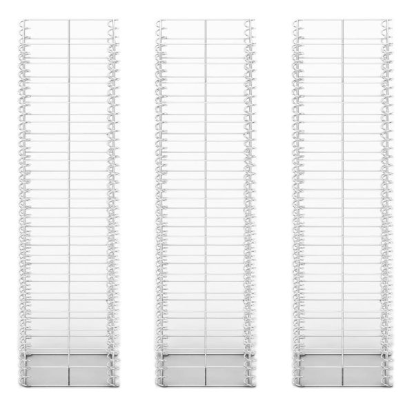 Conjunto de gabiões 3 pcs arame galvanizado 25 x 25 x 100 cm - Image 3