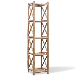 Estante de bambu quadrada com 5 prateleiras
