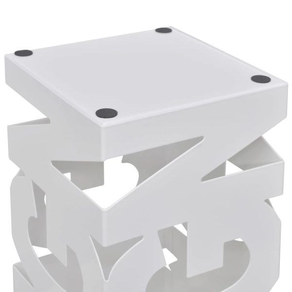 Suporte guarda-chuvas/de armazenamento quadrado branco aço 48,5 cm - Image 3