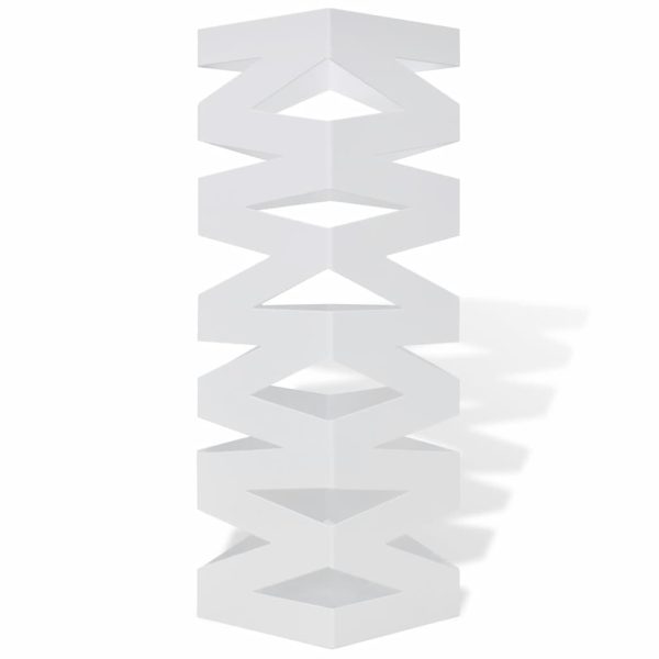 Suporte guarda-chuvas/de armazenamento quadrado branco aço 48,5 cm - Image 2