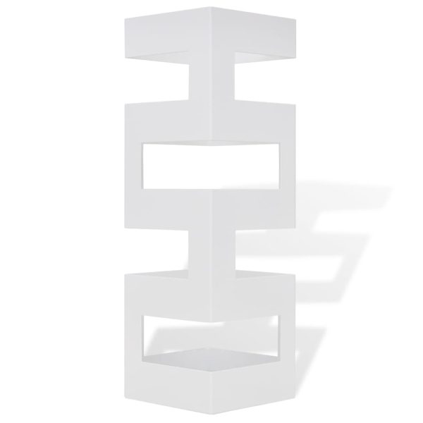 Suporte guarda-chuvas/de armazenamento quadrado branco aço 48,5 cm - Image 2