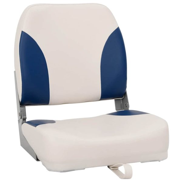 4 pcs conj. assento de barco dobrável com almofada azul/branco - Image 2
