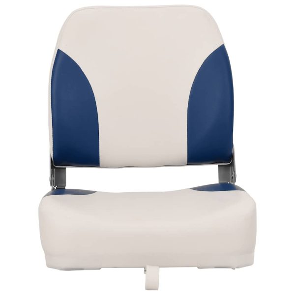 4 pcs conj. assento de barco dobrável com almofada azul/branco - Image 3