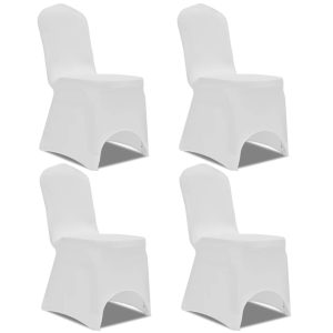 Capa extensível para cadeira 4 pcs branco