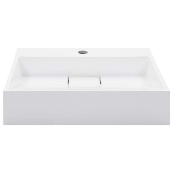 Lavatório 50x38x13 cm mineral/mármore fundido branco - Image 2