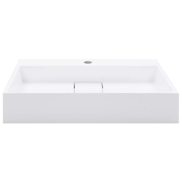 Lavatório 60x38x11 cm mineral/mármore fundido branco - Image 2