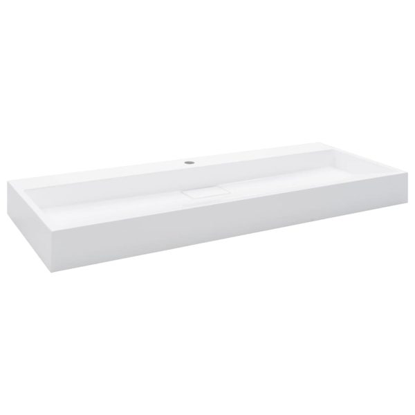 Lavatório 120x46x11 cm mineral/mármore fundido branco - Image 2