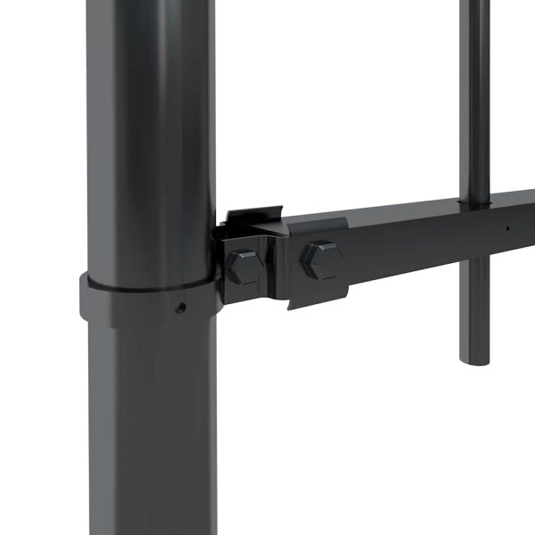 Cerca de jardim com topo lanças 1,8 m aço preto - Image 3