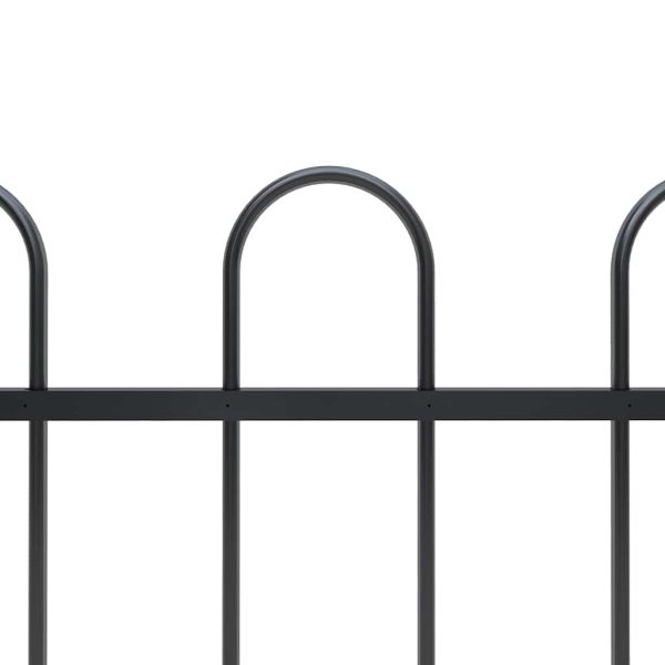 Cerca de jardim com topo em aros 1,8 m aço preto - Image 3