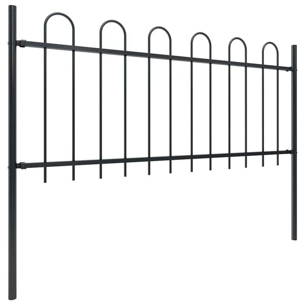 Cerca de jardim com topo em aros 1,8 m aço preto - Image 2