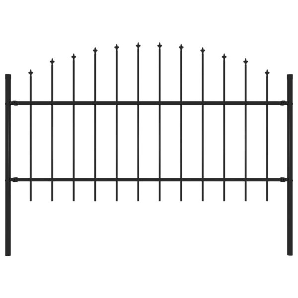 Cerca de jardim com topo em lanças (1-1,25)x1,7 m aço preto