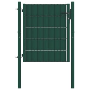 Portão de cerca 100x81 cm PVC e aço verde