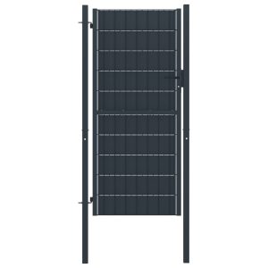 Portão de cerca 100x204 cm PVC e aço antracite