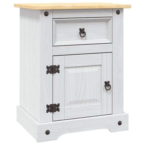 Mesa de cabeceira Corona pinho mexicano 53x39x67 cm branco